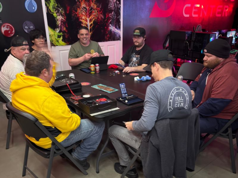 Trading card and tabletop gaming area